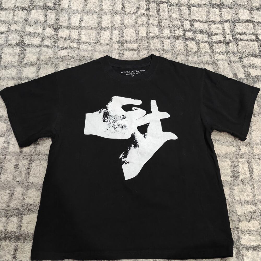 Playboi Carti Whole Lotta Red Hands T Shirt Black Medium WLR Rap Merch Vintage